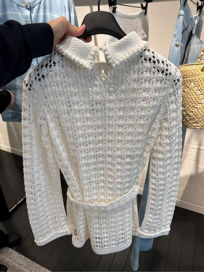 260317 New high-quality mesh knitted sweater