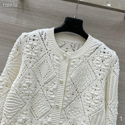 260317 New high-quality mesh knitted sweater