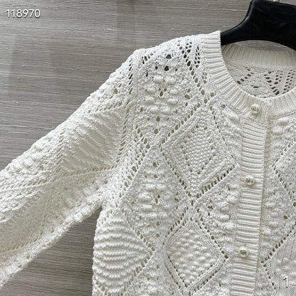 260317 New high-quality mesh knitted sweater