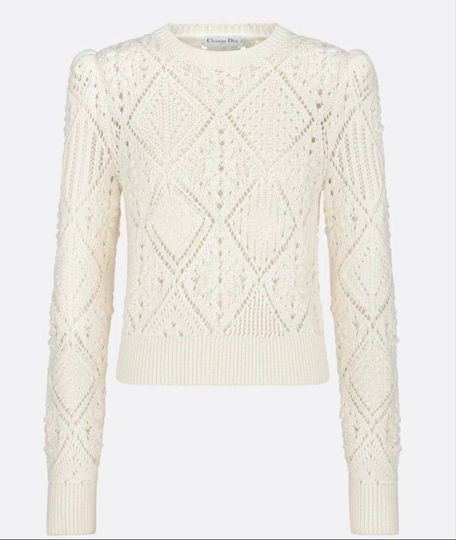 260317 New high-quality mesh knitted sweater