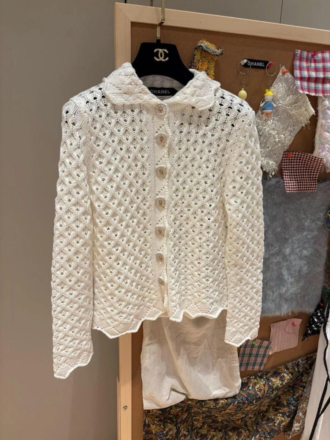 260317 New high-quality open-weave knitted cardigan