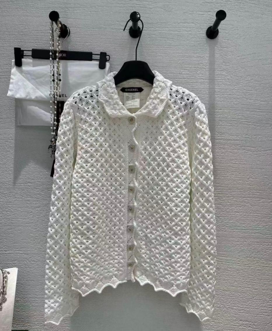 260317 New high-quality open-weave knitted cardigan