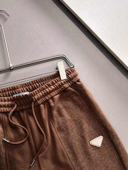 260317 New high-quality knitted patchwork metal-studded shorts