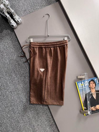 260317 New high-quality knitted patchwork metal-studded shorts