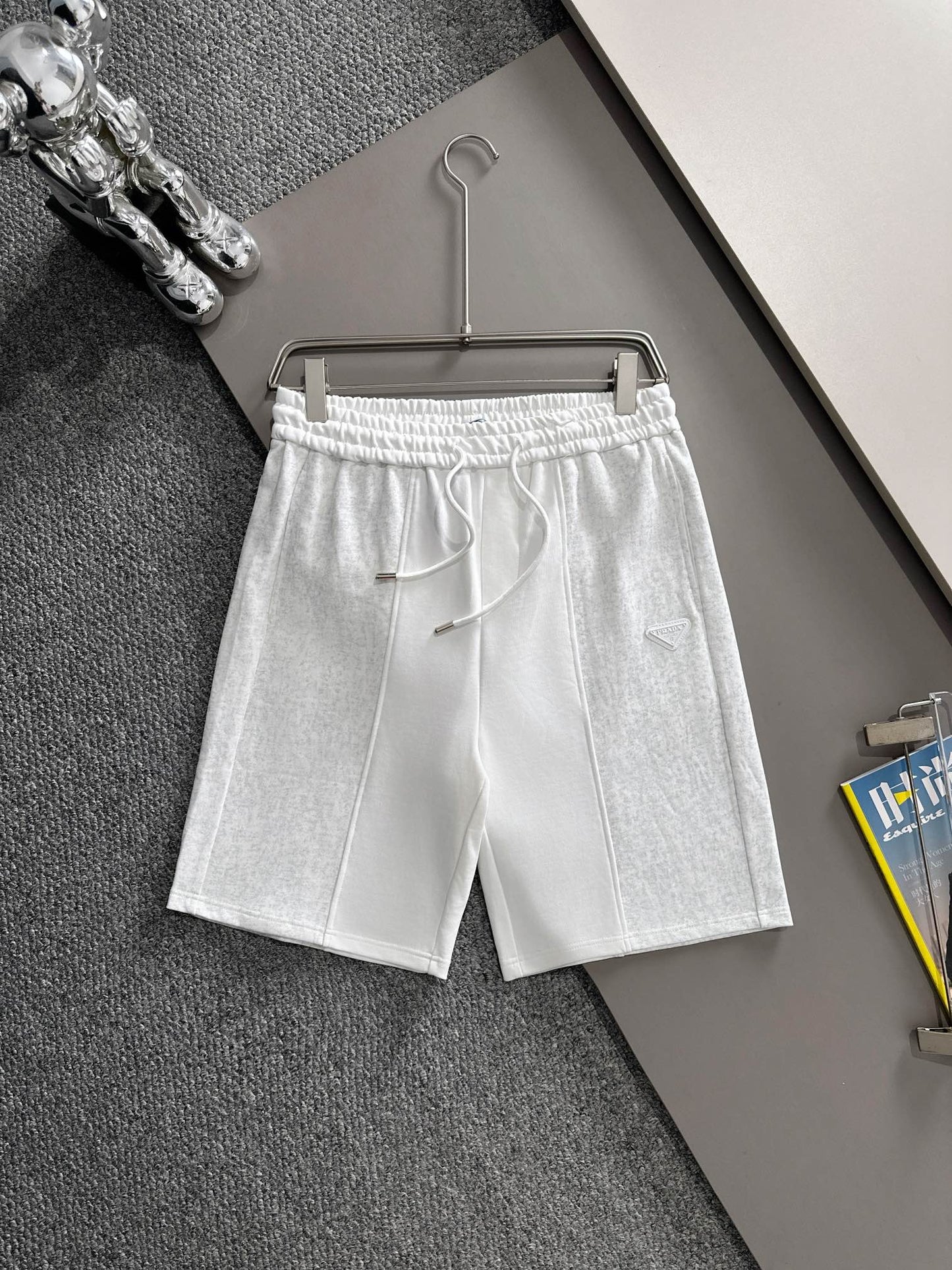 260317 New high-quality knitted patchwork metal-studded shorts