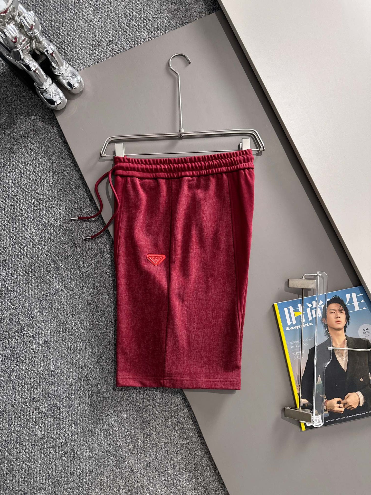 260317 New high-quality knitted patchwork metal-studded shorts