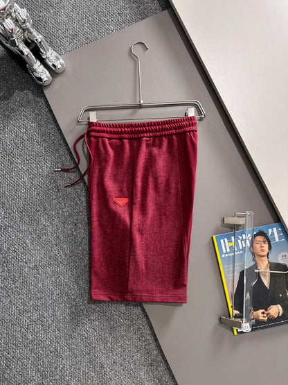 260317 New high-quality knitted patchwork metal-studded shorts