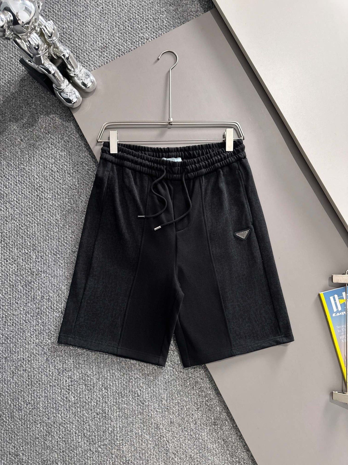 260317 New high-quality knitted patchwork metal-studded shorts