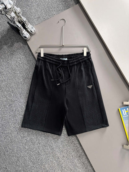 260317 New high-quality knitted patchwork metal-studded shorts