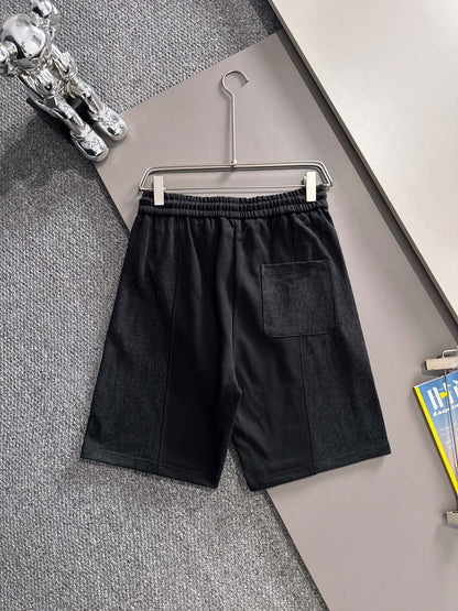 260317 New high-quality knitted patchwork metal-studded shorts