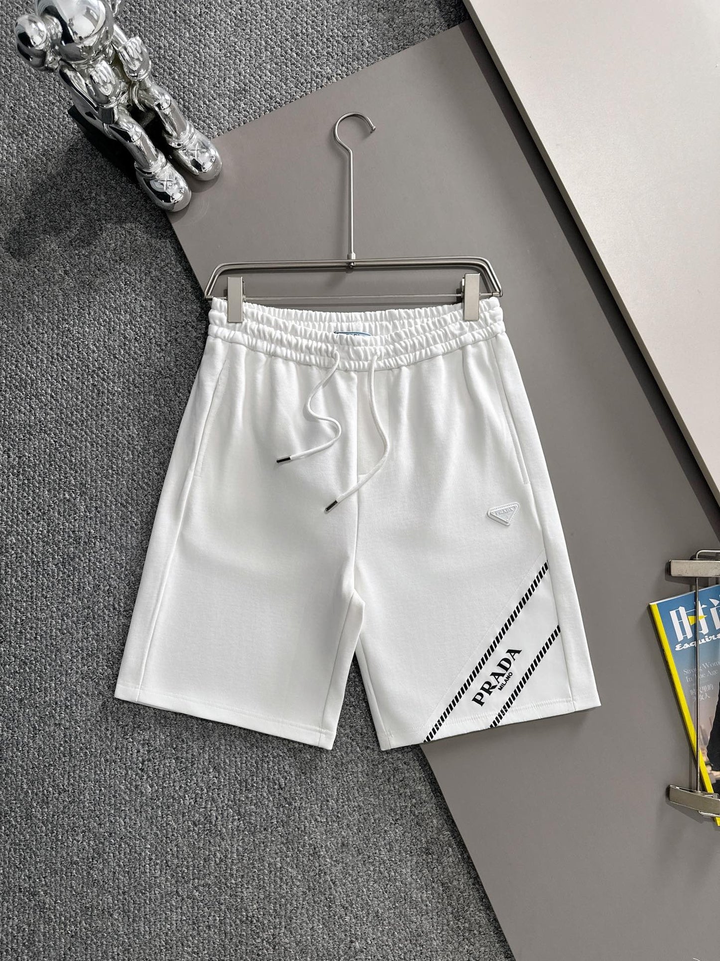 260317 New high-quality knitted classic triangle logo embroidered shorts