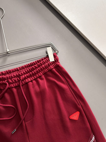 260317 New high-quality knitted classic triangle logo embroidered shorts