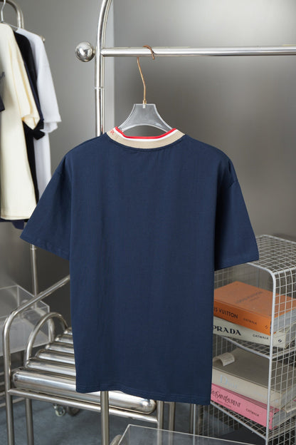 260317 New high-quality collared patchwork T-shirt