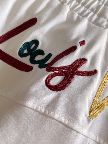 260317 New high-quality gradient embroidery shorts
