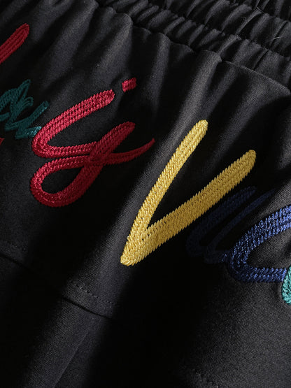 260317 New high-quality gradient embroidery shorts