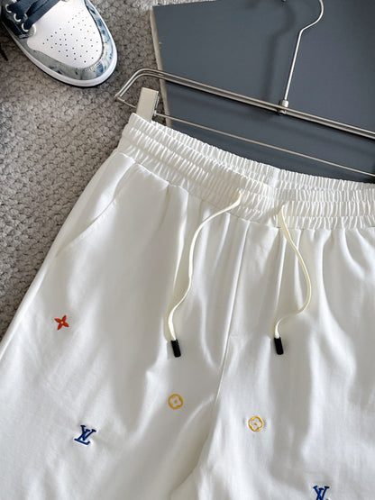 260317 New high-quality knitted gradient embroidery shorts