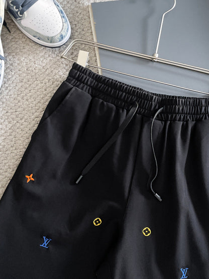 260317 New high-quality knitted gradient embroidery shorts