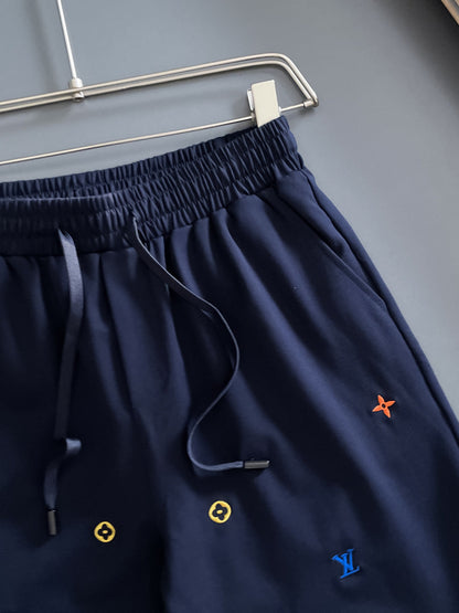260317 New high-quality knitted gradient embroidery shorts
