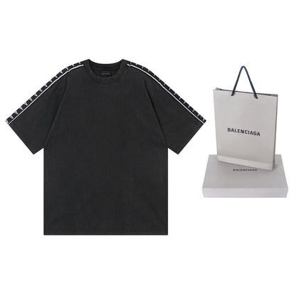 260317 New high-quality washed and distressed T-shirt