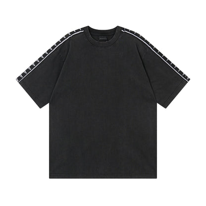 260317 New high-quality washed and distressed T-shirt