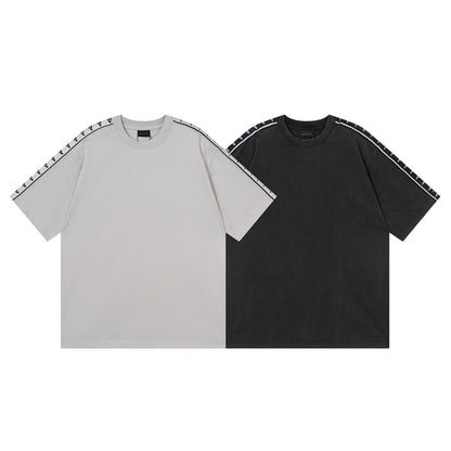 260317 New high-quality washed and distressed T-shirt