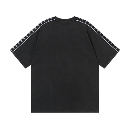260317 New high-quality washed and distressed T-shirt