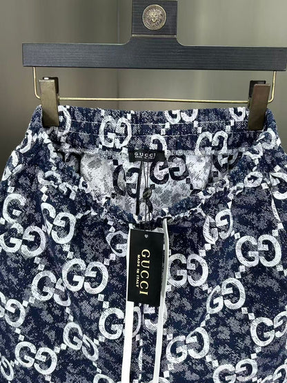 260323 New high-quality full-print denim shorts