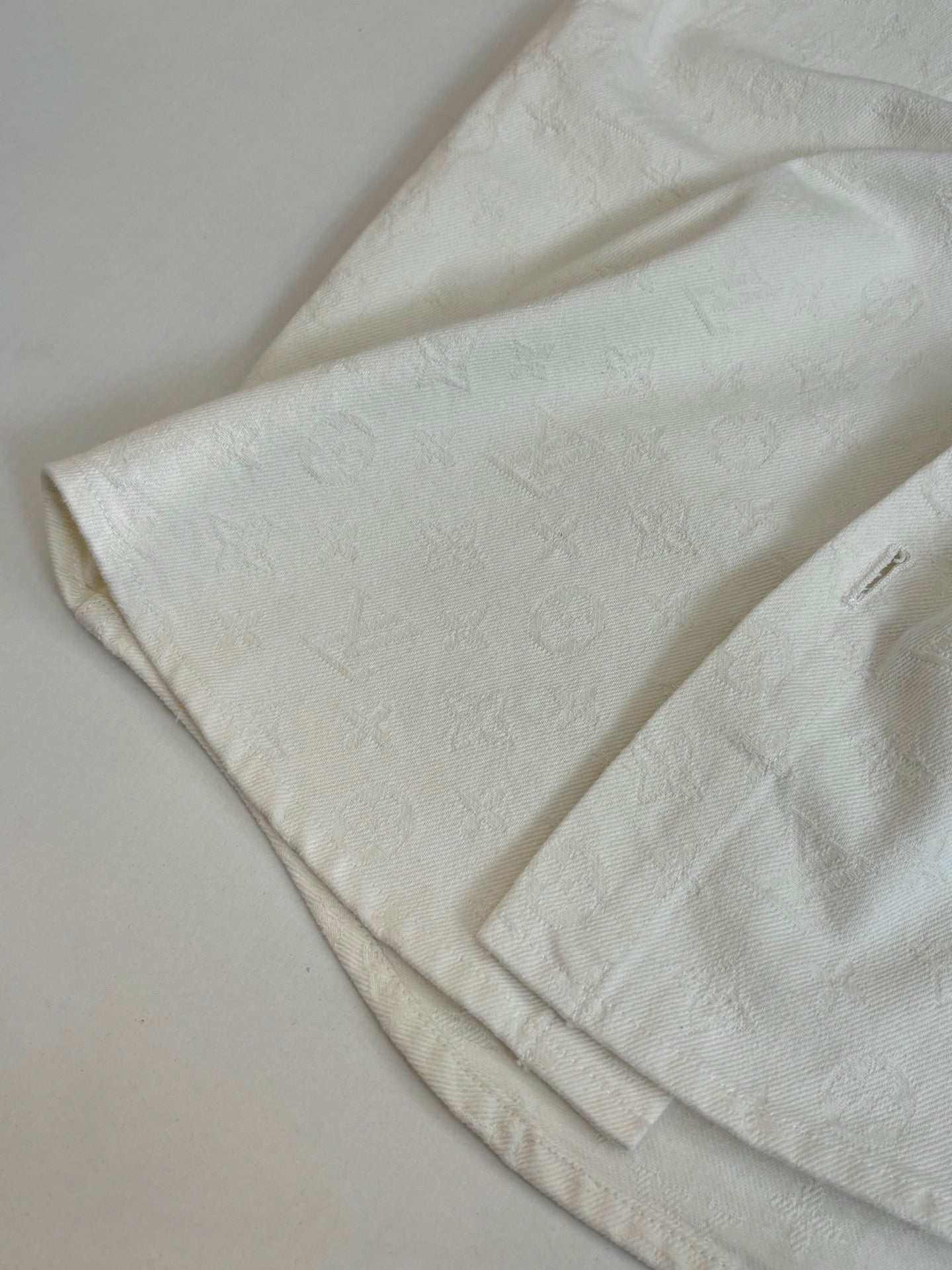 260323 New top-quality jacquard custom fabric denim short-sleeved shirt
