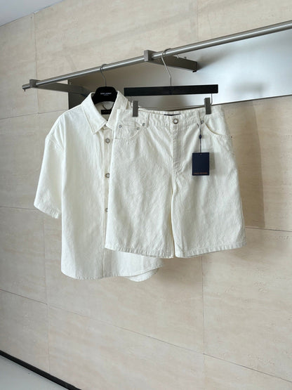 260323 New top-quality jacquard custom fabric denim shorts