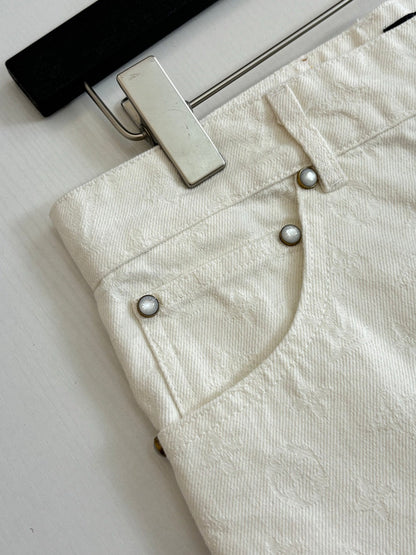 260323 New top-quality jacquard custom fabric denim shorts