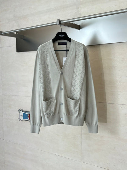 260323 New high-quality open-weave jacquard blended knitted sweater