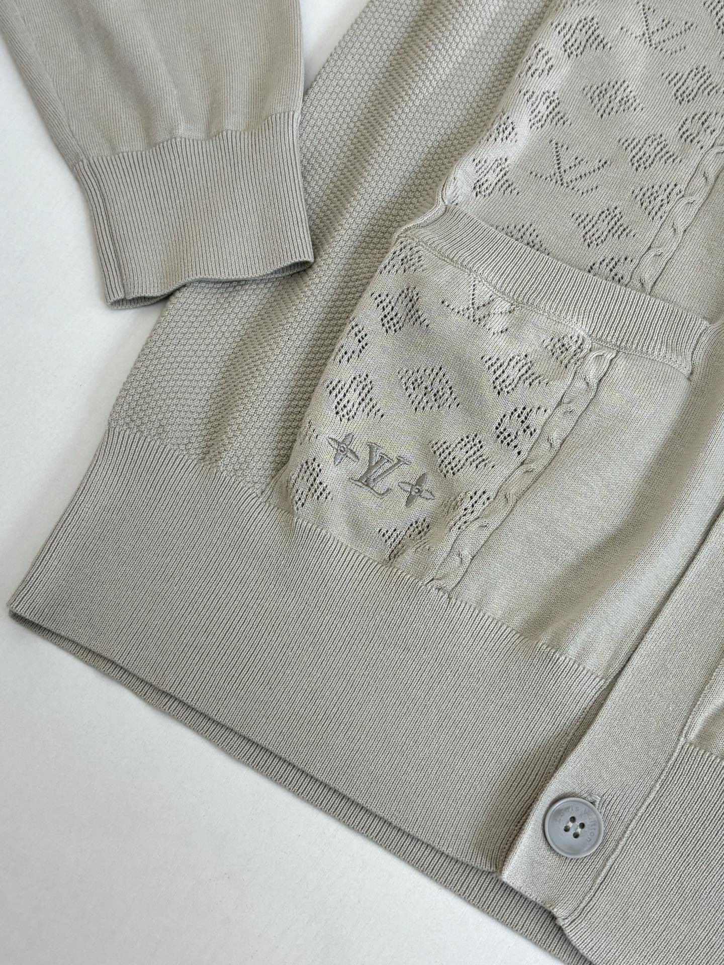 260323 New high-quality open-weave jacquard blended knitted sweater