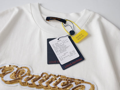 260323 New high-quality sequined and embroidered decorative T-shirt