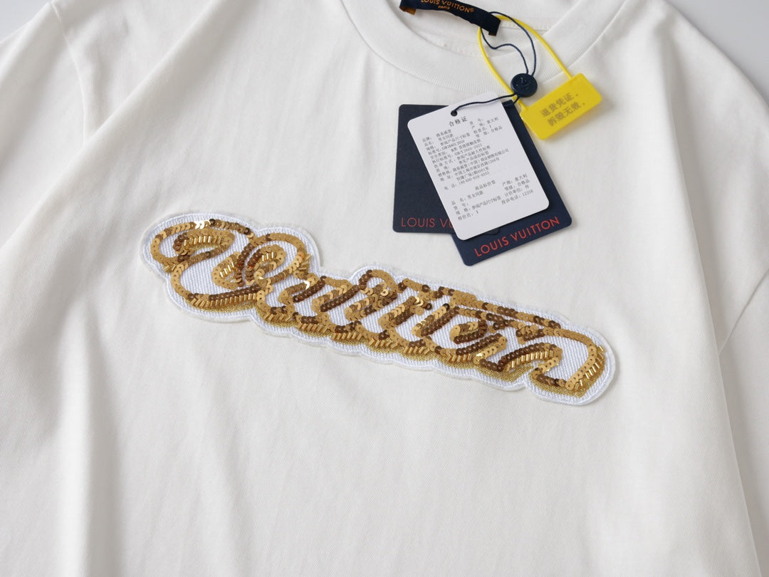 260323 New high-quality sequined and embroidered decorative T-shirt