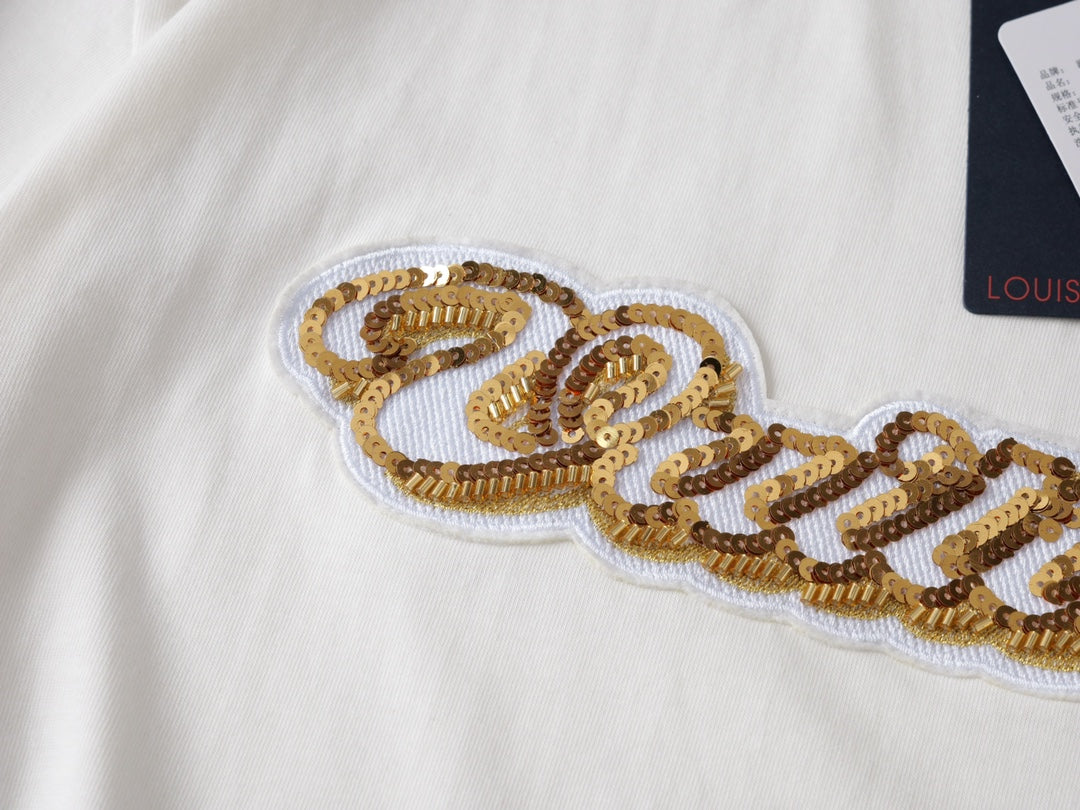 260323 New high-quality sequined and embroidered decorative T-shirt