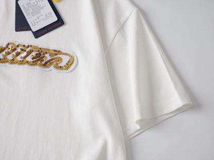 260323 New high-quality sequined and embroidered decorative T-shirt