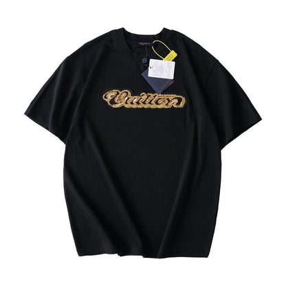 260323 New high-quality sequined and embroidered decorative T-shirt