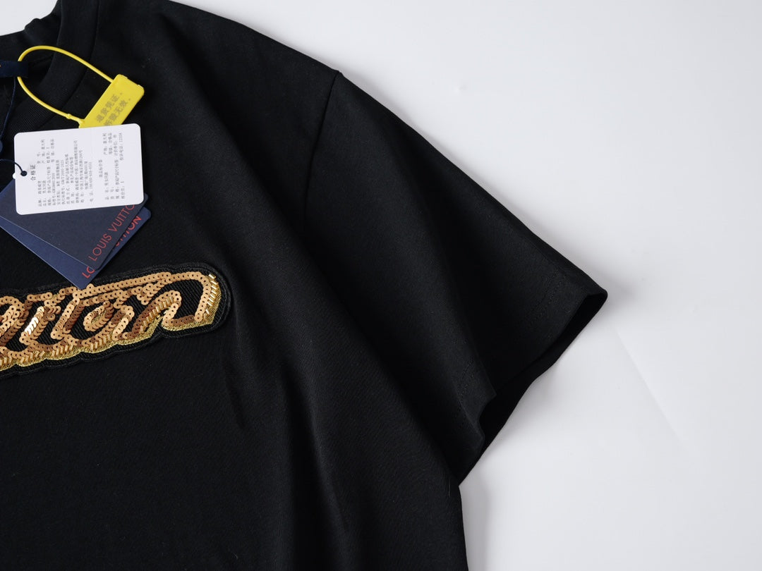 260323 New high-quality sequined and embroidered decorative T-shirt