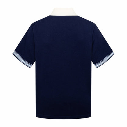 260323 New top-quality, flawlessly crafted bellflower embroidery wool-polyester POLO