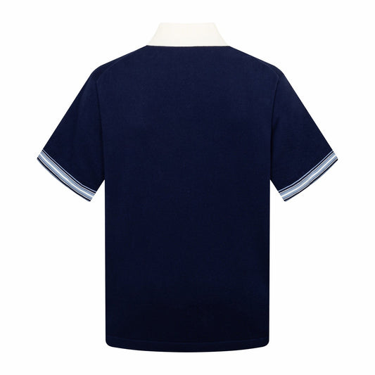 260323 New top-quality, flawlessly crafted bellflower embroidery wool-polyester POLO