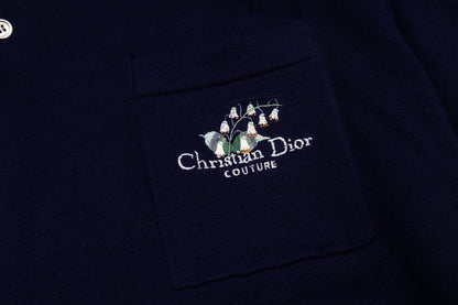 260323 New top-quality, flawlessly crafted bellflower embroidery wool-polyester POLO