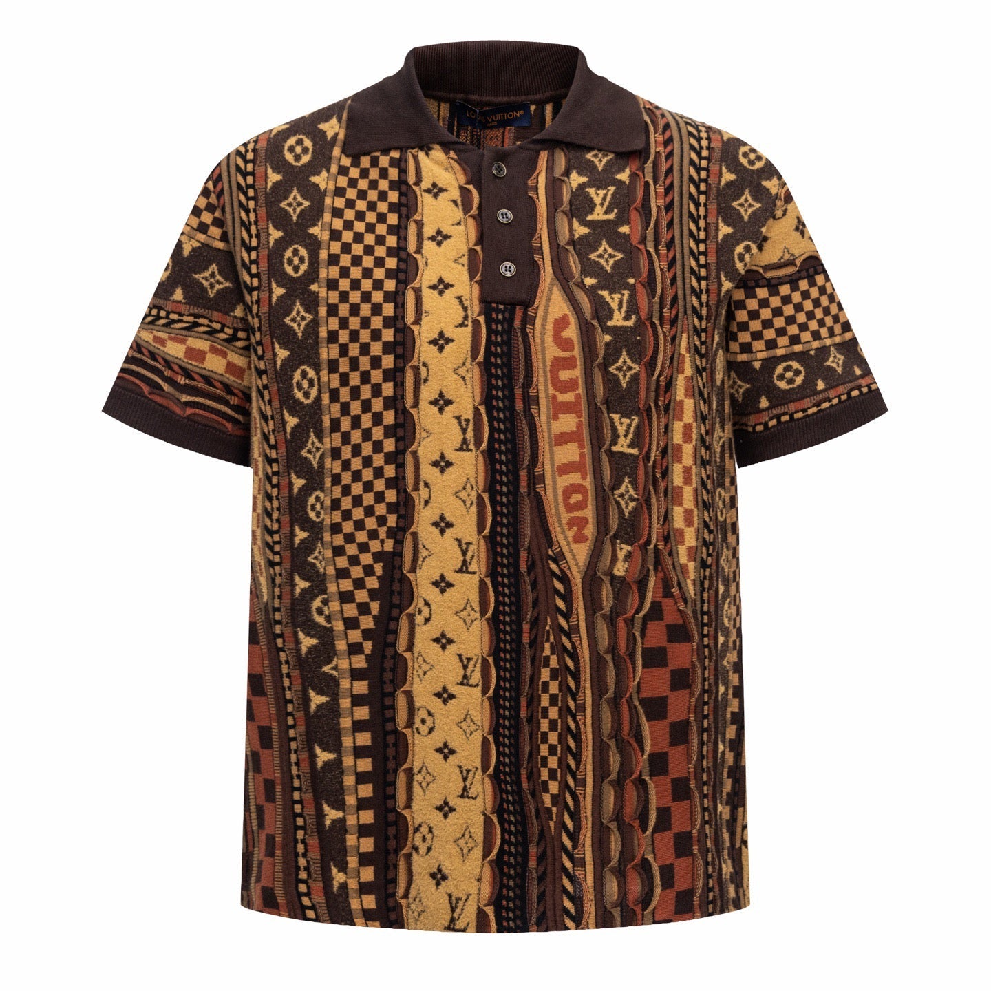260323 New top-quality, flawlessly crafted floral jacquard wool polo shirt