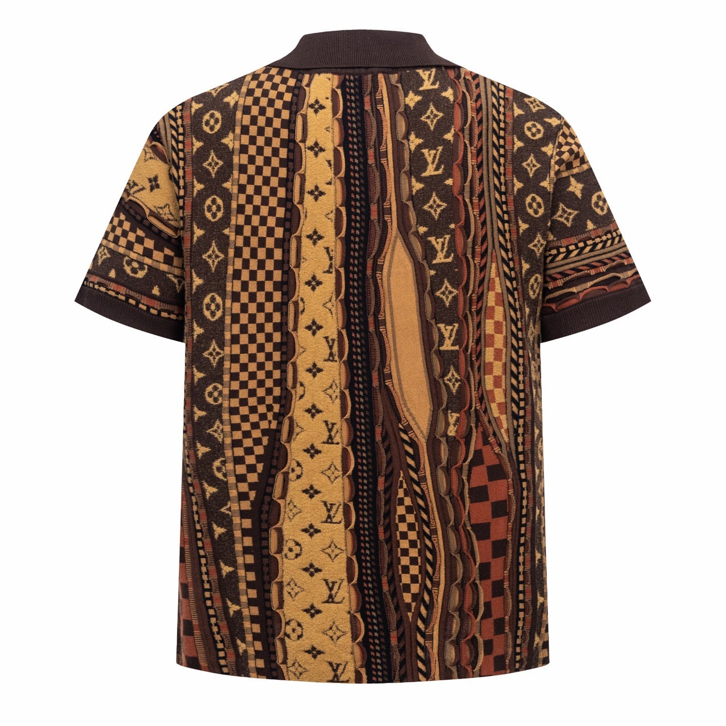 260323 New top-quality, flawlessly crafted floral jacquard wool polo shirt