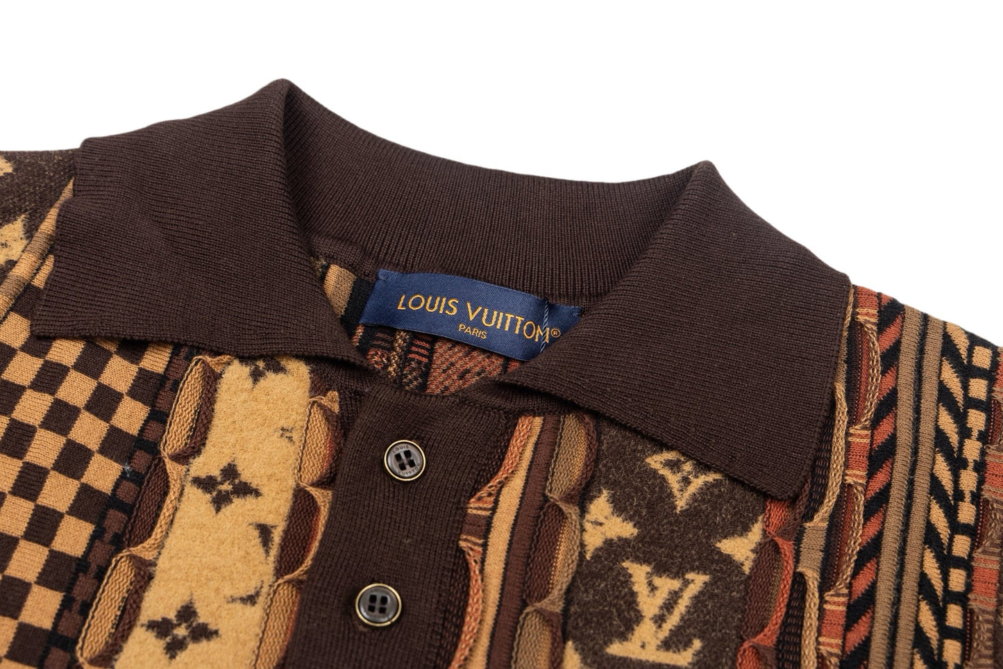 260323 New top-quality, flawlessly crafted floral jacquard wool polo shirt