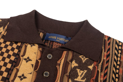 260323 New top-quality, flawlessly crafted floral jacquard wool polo shirt