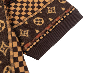 260323 New top-quality, flawlessly crafted floral jacquard wool polo shirt