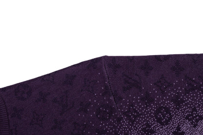 260323 New top-quality, flawlessly crafted, textured jacquard gradient wool sweater with subtle patterns