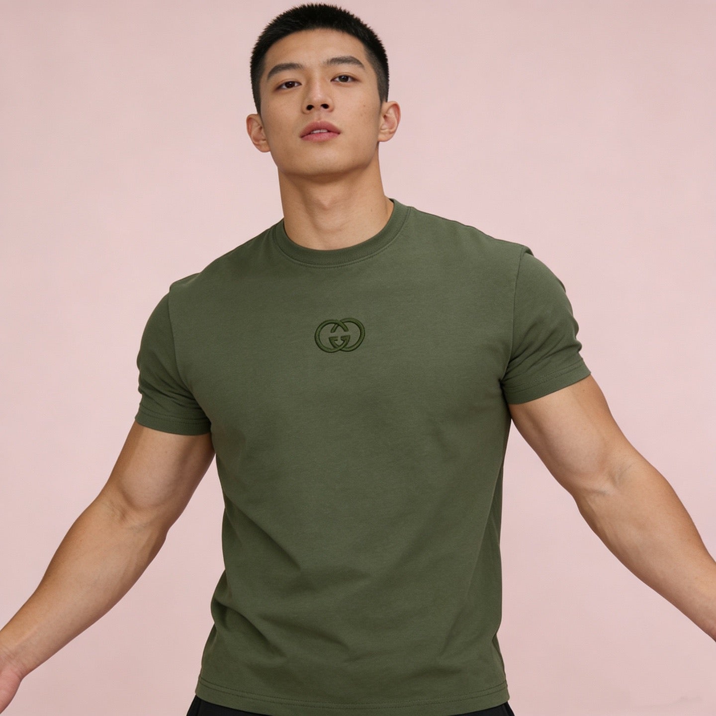 260323 New high-quality 3D three-dimensional embroidery fabric T-shirt