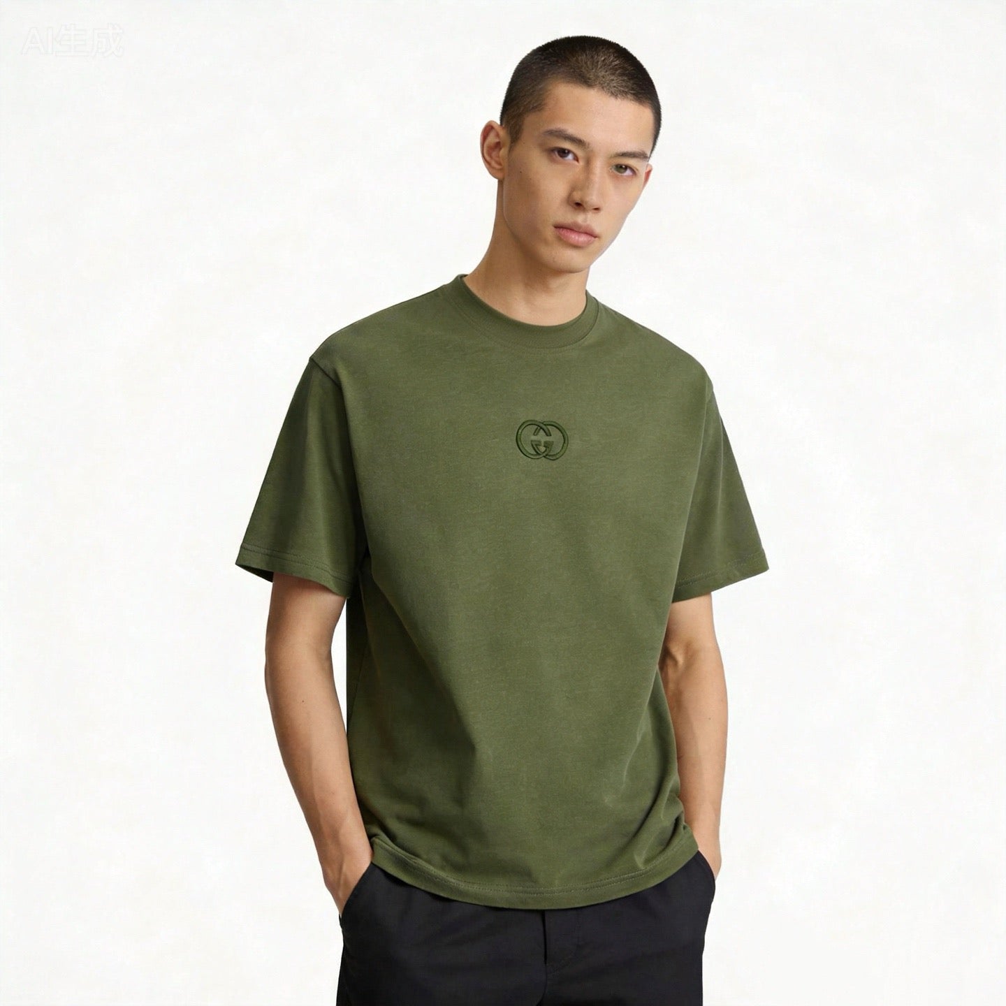 260323 New high-quality 3D three-dimensional embroidery fabric T-shirt