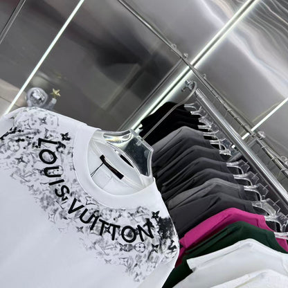 260323 New high-quality T-shirt with printed and embroidered collar design